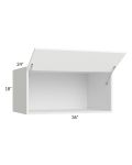 Venetian White Matte 36x18x24 Lift Up Door Wall Cabinet