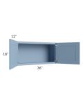 Sky Blue Shaker 36x18 Wall Cabinet