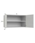 Euro White Grain 36x22-5/8x24 Wall Cabinet