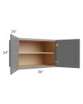 Stratton Dark Grey Shaker 36x24x24 Wall Cabinet