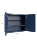 Portland Navy Blue 36x30 Wall Cabinet 