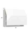 Venetian White Gloss 36x30 Lift Up Bi-Fold Door Wall Cabinet