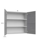 Euro Grey 36x35-1/4 Wall Cabinet