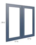 Portland Navy Blue 36x36 Glass Door Only with Glass Included 