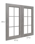 Providence Slate Grey 36x36 Mullion Glass Doors Only with Glass Included