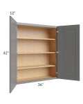 Stratton Dark Grey Shaker 36x42 Wall Cabinet