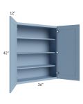 Sky Blue Shaker 36x42 Wall Cabinet