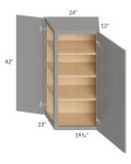 Stratton Dark Grey Shaker 24x42 Wall End Angle Cabinet - Out of stock through mid April