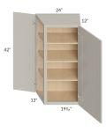 Stratton Light Grey Shaker 24x42 Wall End Angle Cabinet