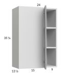 Euro Grey 24x35-1/4 Blind Corner Wall Cabinet
