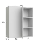 Euro Gloss White 30x35-1/4 Blind Corner Wall Cabinet