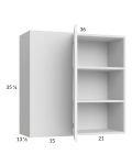 Euro Gloss White 36x35-1/4 Blind Corner Wall Cabinet