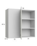 Euro White Grain 36x35-1/4 Blind Corner Wall Cabinet