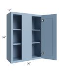 Sky Blue Shaker 30" Blind Wall Cabinet