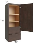 Vienna Kona Brown 18x48x15 Wall Cabinet with Drawers