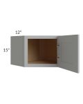 Midtown Painted Grey Shaker 24x15 Diagonal Corner Wall Cabinet