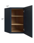 Southport Blue Shaker 24x30 Wall Diagonal Corner Cabinet