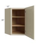 Stratton Khaki Shaker 24x30 Wall Diagonal Corner Cabinet