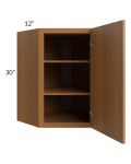 Portland Walnut 24x30 Wall Diagonal Corner Cabinet