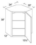Vienna 24x30 Diagonal Corner Wall Cabinet