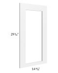 Vista White Shaker 24x42 Wall Diagonal Corner Glass Door Only with Glass Included