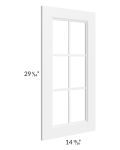 Signature Vanilla 24x30 Wall Diagonal Corner Mullion Glass Door Only with Glass Included