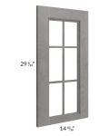Providence Slate Grey 24x30 Wall Diagonal Corner Mullion Glass Door Only with Glass Included