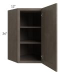 Natural Grey Shaker 24x36 Wall Diagonal Corner Cabinet