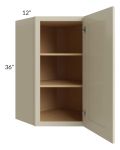 Stratton Khaki Shaker 24x36 Wall Diagonal Corner Cabinet 