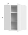 Venetian White Gloss 24x36 Wall Diagonal Corner Cabinet