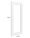 Aspen White Shaker 24x36 Wall Diagonal Corner Glass Door Only with Glass Included