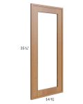 Portland Walnut 24x36 Wall Diagonal Corner Glass Door Only with Glass Included 