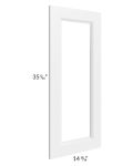Providence White 24x36 Wall Diagonal Corner Glass Door Only with Glass Included