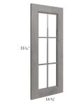 Providence Slate Grey 24x36 Wall Diagonal Corner Mullion Glass Door Only with Glass Included