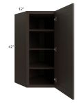 Southport Espresso Shaker 24x42 Wall Diagonal Corner Cabinet