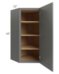 Stratton Dark Grey Shaker 24x42 Wall Diagonal Corner Cabinet 