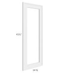 Portland White 24x42 Wall Diagonal Corner Glass Door Only with Glass Included