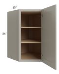 Stratton Light Grey Shaker 27x36 Wall Diagonal Corner Cabinet