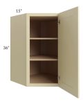 Phoenix Cream Glaze 27x36 Wall Diagonal Corner Cabinet