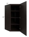 Brazilian Shaker 27x42x15 Wall Diagonal Corner Cabinet