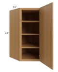 Portland Sand 27x42x15 Wall Diagonal Corner Cabinet 