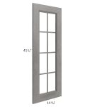 Providence Slate Grey 27x42x15 Wall Diagonal Corner Mullion Glass Door Only with Glass Included
