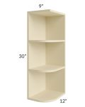 Casselton Ivory 9x30 Wall End Shelf Cabinet