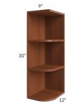 Phoenix Caramel Glaze 9x30 Wall End Shelf Cabinet