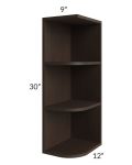 Southport Espresso Shaker 9x30 Wall End Shelf Cabinet