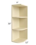 Phoenix Cream Glaze 9x30 Wall End Shelf Cabinet 