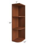 Phoenix Caramel Glaze 9x36 Wall End Shelf Cabinet 