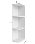 Southport White Shaker 9x36 Wall End Shelf Cabinet