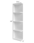 Providence White 5x42 Wall End Shelf Cabinet