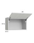 Euro White Grain 24x15-1/8 Flip Up Door Wall Cabinet